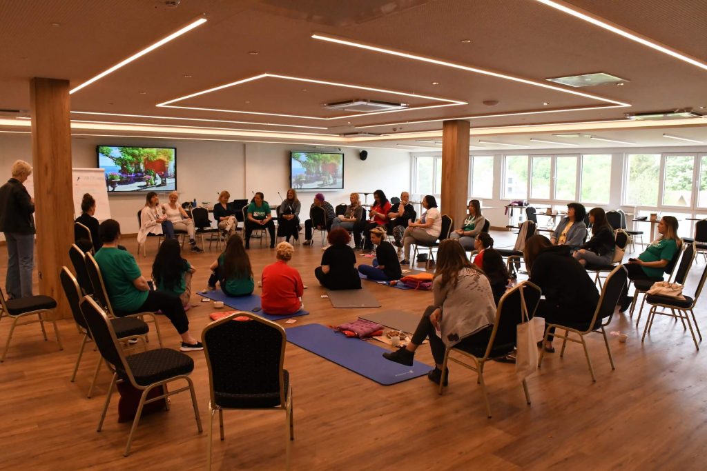 Activists in the conference room during a conversation